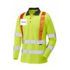 ECOVIZ- BICKLETON Orange Brace Coolviz Sleeved Polo Shirt Thumbnail
